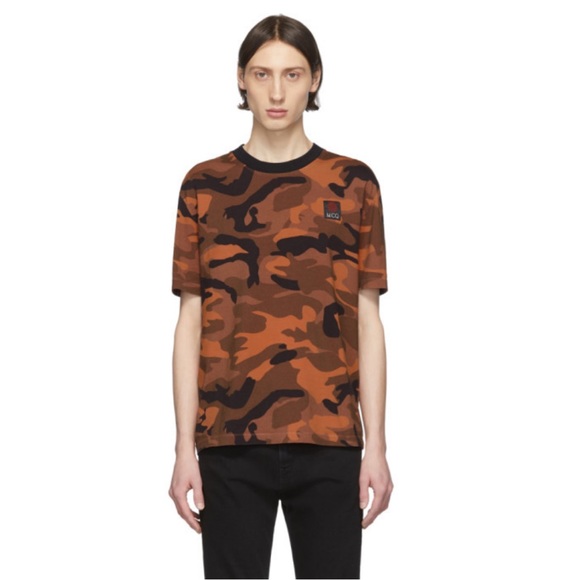 McQ Alexander McQueen Orange Camo Oversized T-Shirt